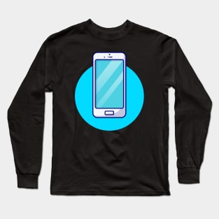 Hand Phone Cartoon Vector Icon Illustration (3) Long Sleeve T-Shirt